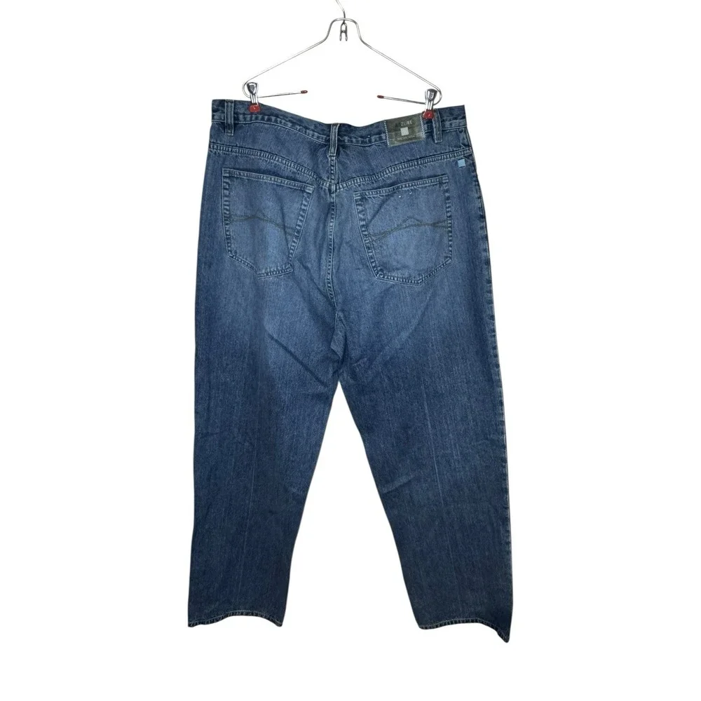 Azzure Men's Jeans Vtg. Y2K Hip Hop Streetwear Baggy Straight Fit Blue Sz. 40X34